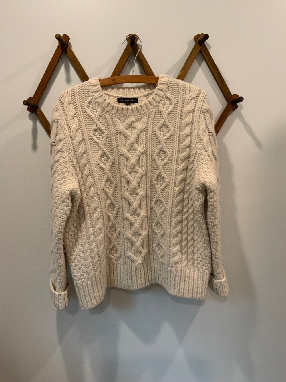 Banana Republic Fishermen Cable Cream Sweater